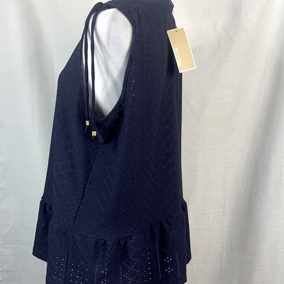 MICHAEL Michael Kors Navy Sleeveless Peplum Top- NWT - Picture 7 of 13